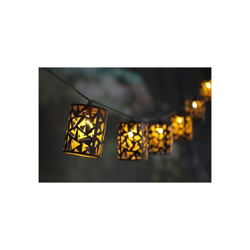 LED Solcellsljusslinga 10xE12/3,65m 600 mAh IP44 varmvit