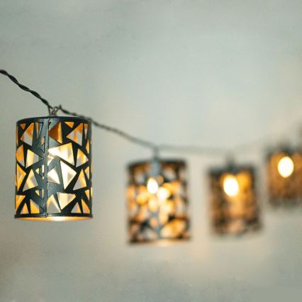 LED Solcellsljusslinga 10xE12/3,65m 600 mAh IP44 varmvit