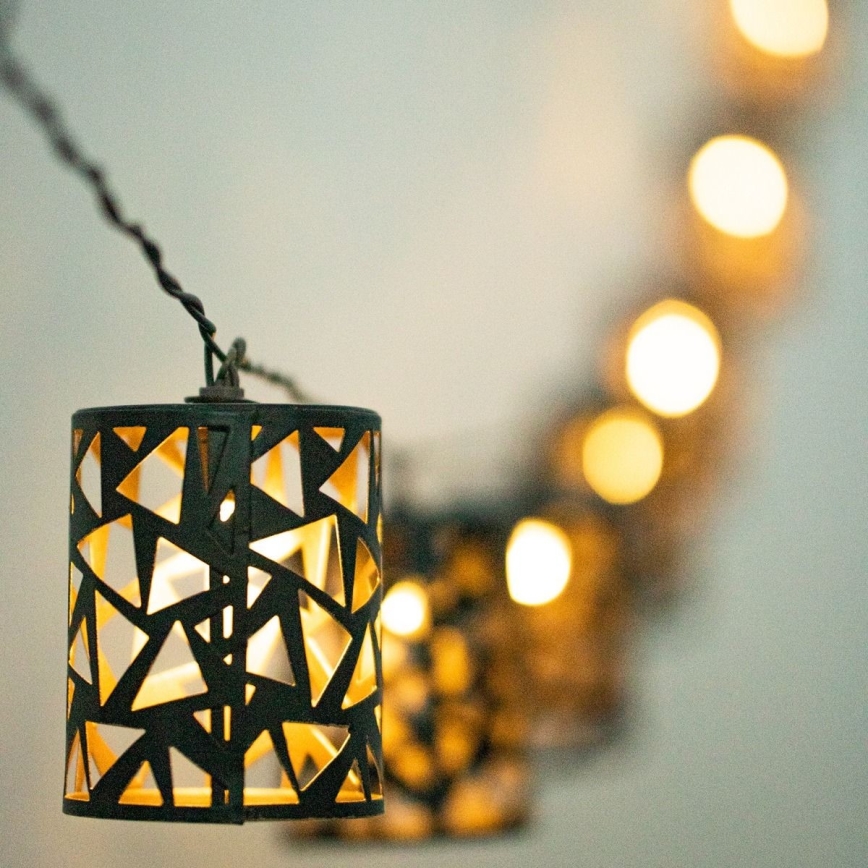 LED Solcellsljusslinga 10xE12/3,65m 600 mAh IP44 varmvit