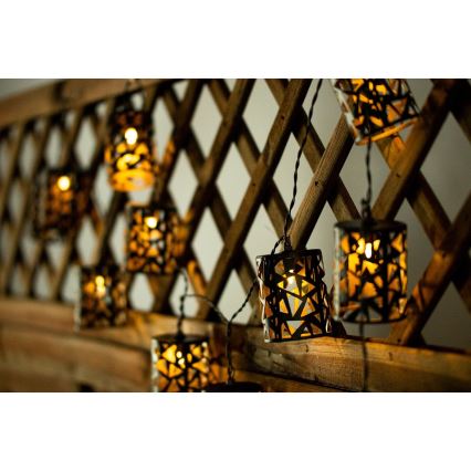 LED Solcellsljusslinga 10xE12/3,65m 600 mAh IP44 varmvit