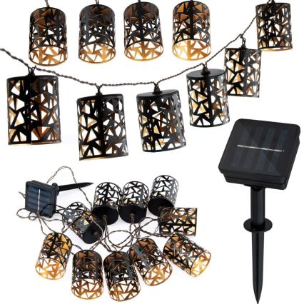 LED Solcellsljusslinga 10xE12/3,65m 600 mAh IP44 varmvit