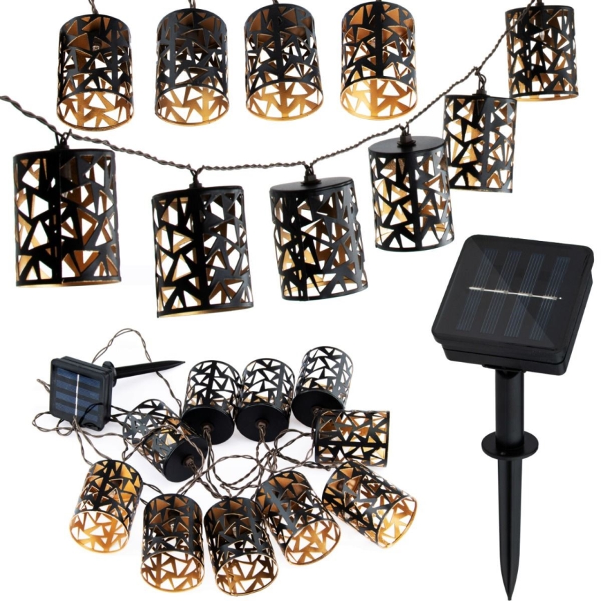 LED Solcellsljusslinga 10xE12/3,65m 600 mAh IP44 varmvit