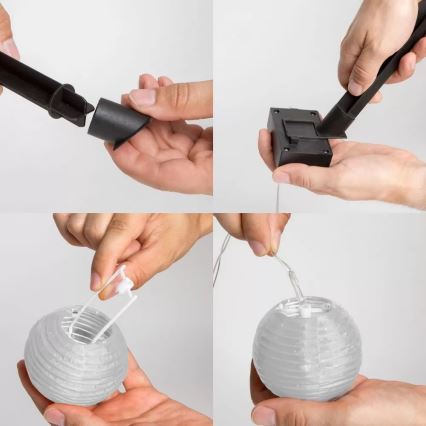 LED Solcellsljusslinga 10xLED/1,2V 300mAh 3,7m IP44 kallvit