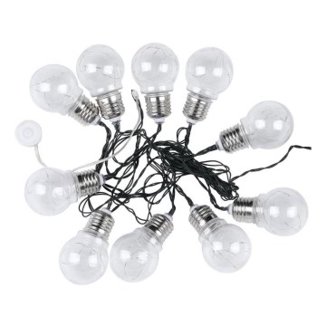 LED Solcellsljusslinga 10xLED/1W/1,2V 1xAA 2 m IP44 3000K 300 mAh