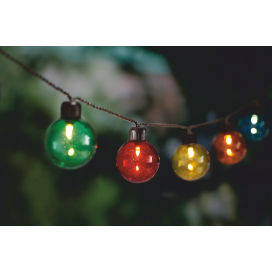 LED Solcellsljusslinga 10xLED/3,65m 600 mAh IP44 multicolor