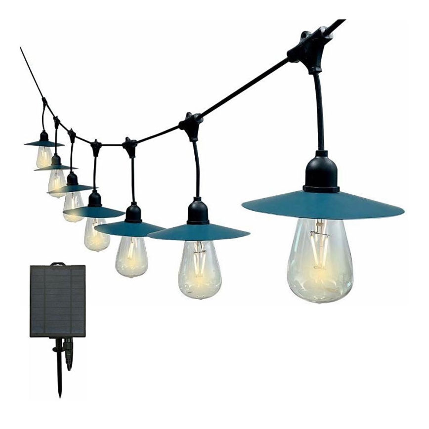 LED solcellsljusslinga 15xLED/0,2W/3,7V 15,6 m 3000K IP44 2400 mAh