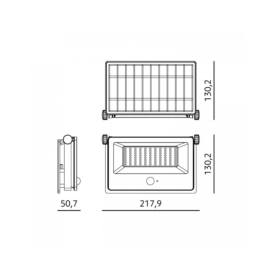 LED solcellsdriven strålkastare med sensor NCS G2 LED/30W/3,7V 3000/4000/6500K IP54 5200 mAh