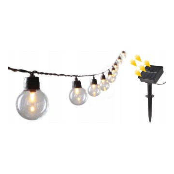 LED solcellsslinga för dekoration 30xLED/8 funktioner 500 mAh 10,6 m IP67 varmvit