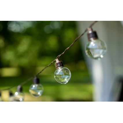 LED solcellsslinga för dekoration 30xLED/8 funktioner 500 mAh 10,6 m IP67 varmvit