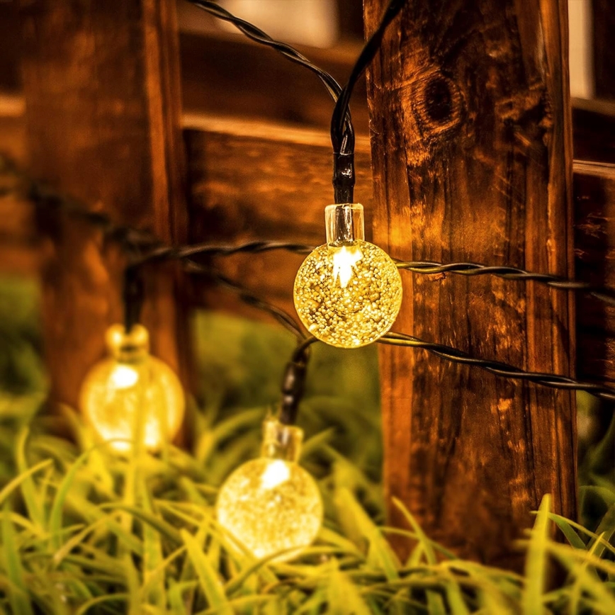 LED solcellsslinga för dekoration 30×LED / 8 funktioner, 500 mAh, 6,5 m, IP67, varmvit