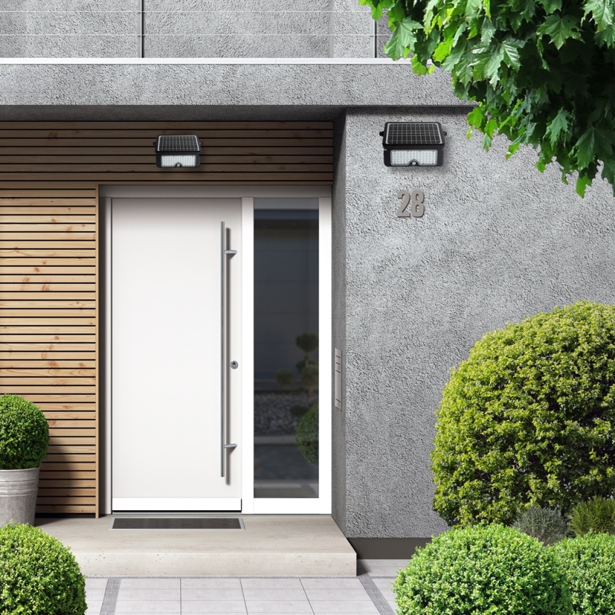 LED solcellsspot med rörelsesensor och skymningssensor EPAD LED/10W/3000 mAh 7,4V 4000K IP65