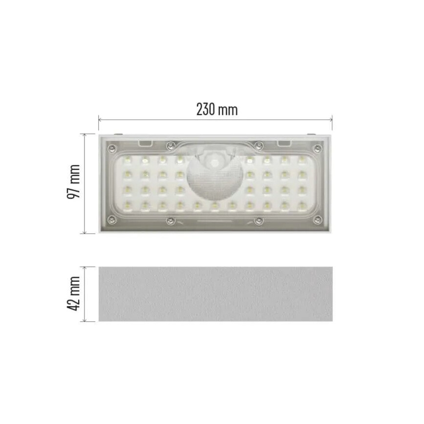 LED solcellsspot med rörelsesensor LED/3,7V 3000mAh 4000K IP65 vit