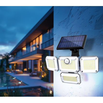LED-solcellsreflektor med sensor GLOW LED/2,5W/3,7V 6500K IP44 2400 mAh + fjärrkontroll