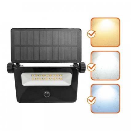 LED-solcellsstrålkastare med sensor NCS G2 LED/10W/3,7V 3000/4000/6500K IP54 1800 mAh