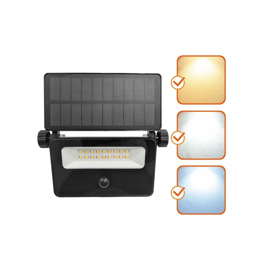 LED-solcellsstrålkastare med sensor NCS G2 LED/10W/3,7V 3000/4000/6500K IP54 1800 mAh