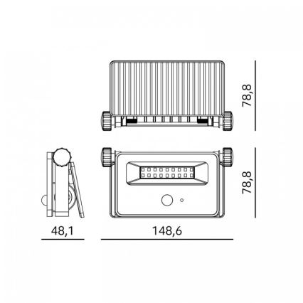 LED-solcellsstrålkastare med sensor NCS G2 LED/10W/3,7V 3000/4000/6500K IP54 1800 mAh
