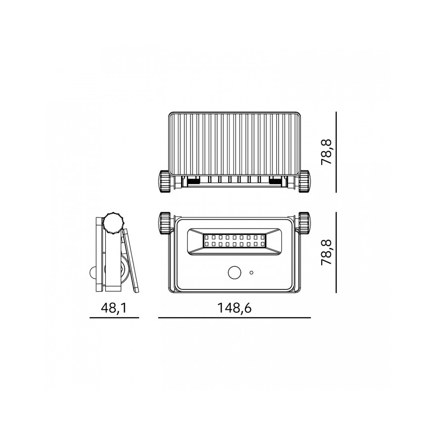 LED-solcellsstrålkastare med sensor NCS G2 LED/10W/3,7V 3000/4000/6500K IP54 1800 mAh