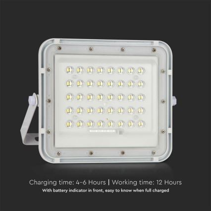 LED Utomhus ljusreglerad solcell strålkastare LED/10W/3,2V IP65 6400K 6000 mAh vit + fjärrkontroll