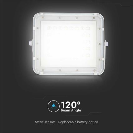 LED Utomhus ljusreglerad solcell strålkastare LED/10W/3,2V IP65 6400K 6000 mAh vit + fjärrkontroll