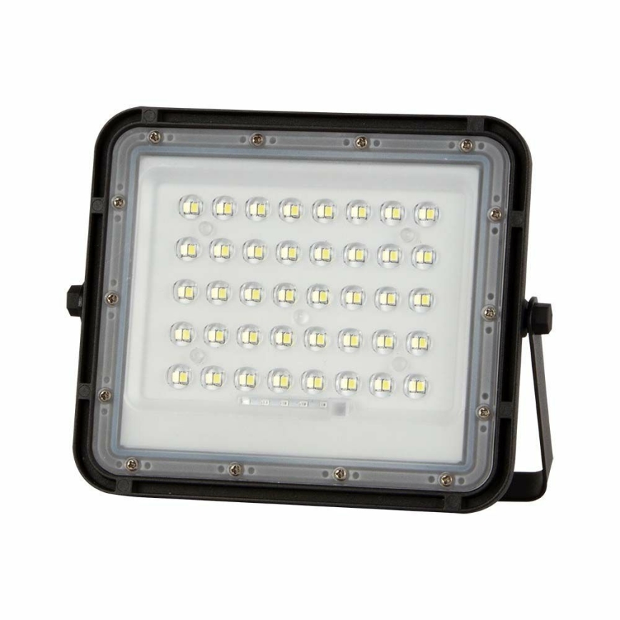 LED Utomhus ljusreglerad solcell strålkastare LED/6W/3,2V IP65 4000K 5000 mAh svart + fjärrkontroll