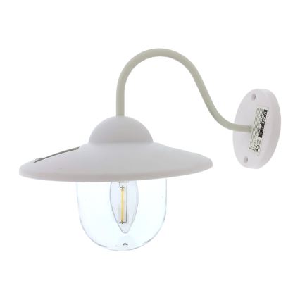 LED Solcellsvägglampa LED/0,5W/1,2V 600 mAh IP44 vit