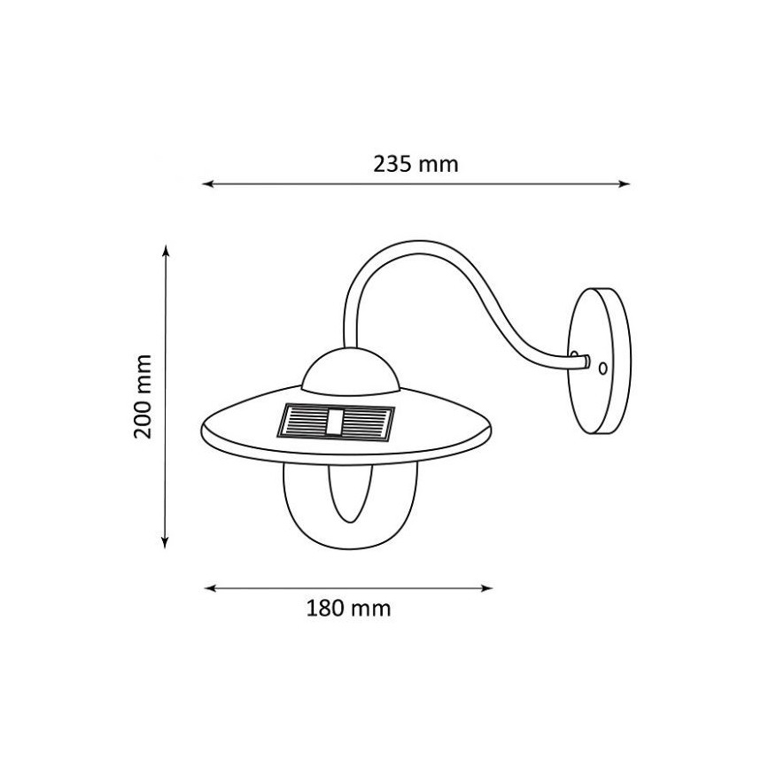 LED Solcellsvägglampa LED/0,5W/1,2V 600 mAh IP44 vit