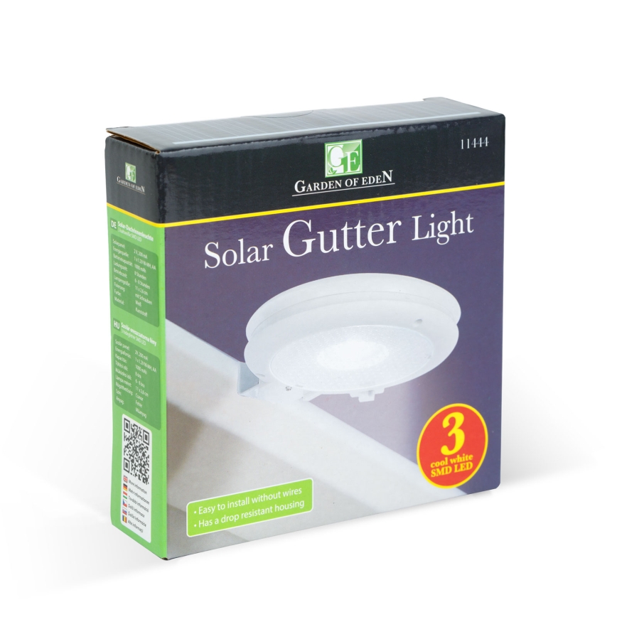 LED-solcellsvägglampa LED/1,2V 1000 mAh IP44 vit