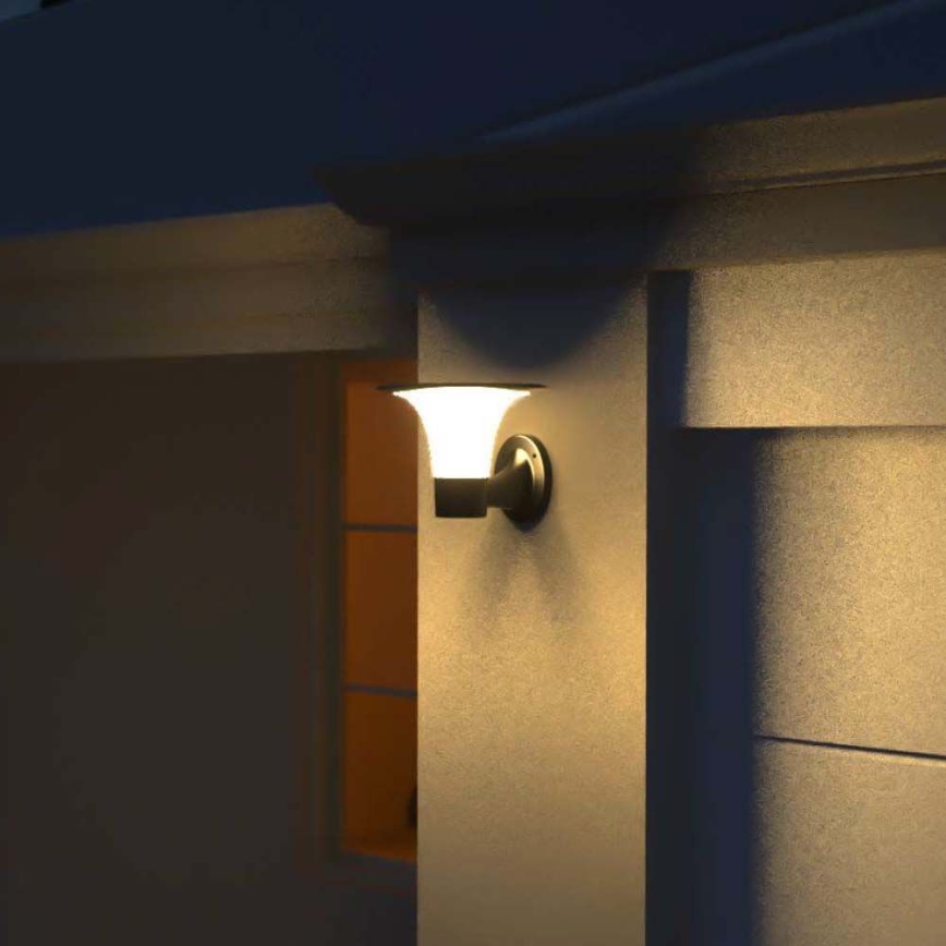LED solcellsvägglampa med sensor LED/15W/3,2V 4000K/6000K IP65 6000 mAh