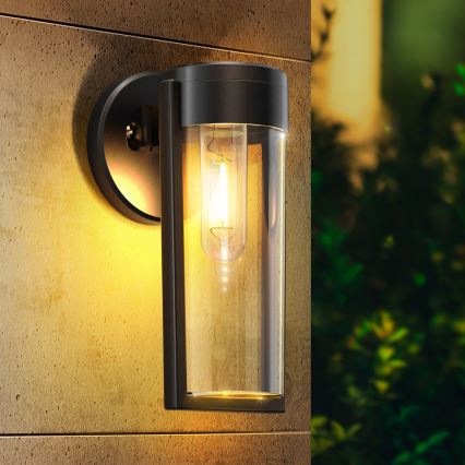 LED Solcellsvägglampa LED/1W/3,7V 500 mAh IP65 svart