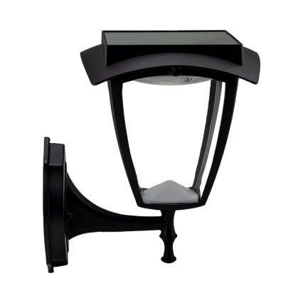 LED solcellsvägglampa LED/2W/3,7V 3000/6000K IP65 2200 mAh svart