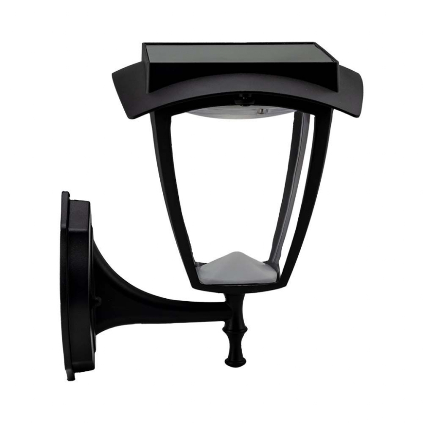 LED solcellsvägglampa LED/2W/3,7V 3000/6000K IP65 2200 mAh svart