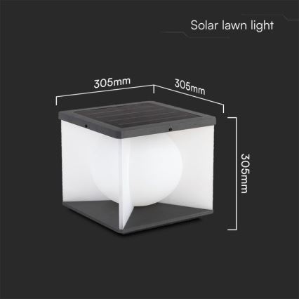LED Dimbart solcellsvägglampa LED/8W/3,7V IP65 3000K 5200 mAh + fjärrkontroll