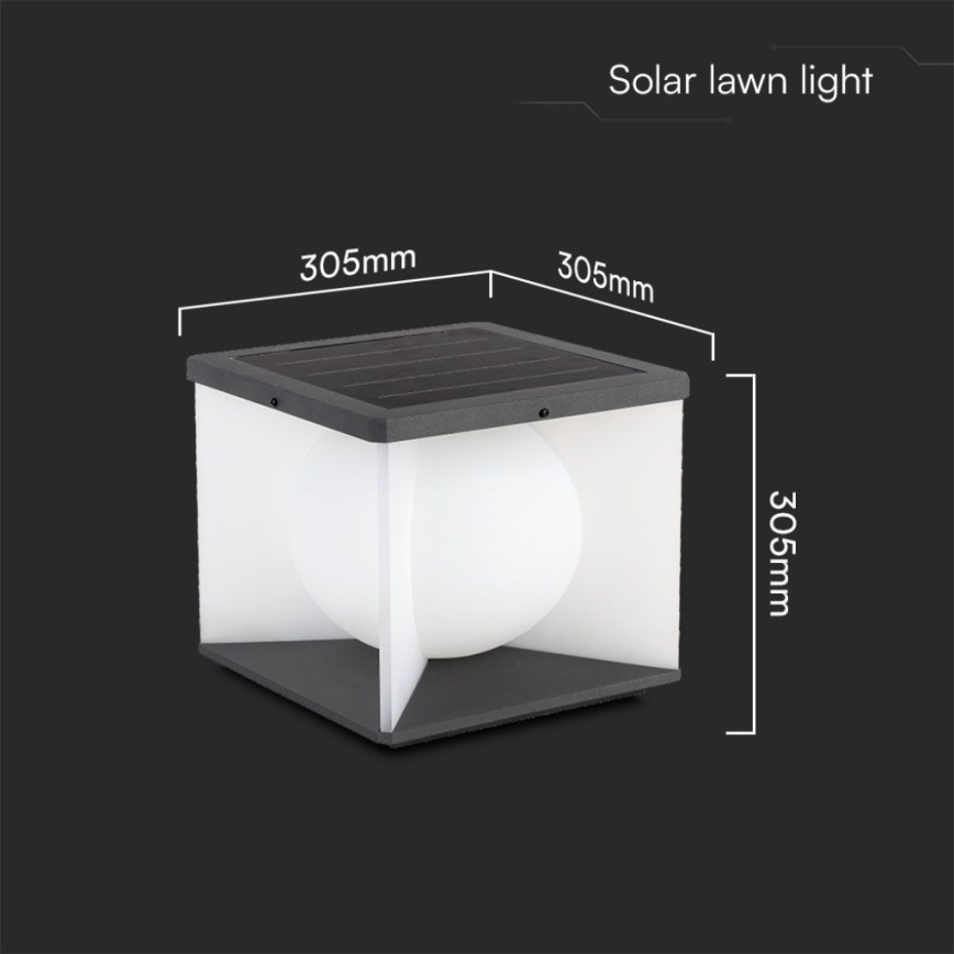 LED Dimbart solcellsvägglampa LED/8W/3,7V IP65 3000K 5200 mAh + fjärrkontroll