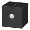 LED solcellsvägglampa med inbyggd sensor LED/1W/3,7V 1200 mAh IP44 svart