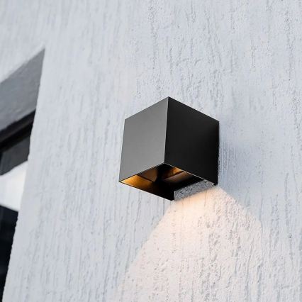 LED solcellsvägglampa med sensor, LED 9W/3,7V, 3000/4000/5000K, IP65, 2600 mAh, svart