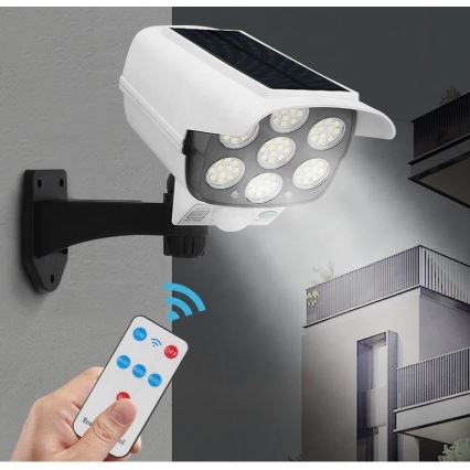 LED solarmodell av säkerhetskamera med sensor KAMERA LED/1W/3,7V 1200 mAh IP44 + fjärrkontroll