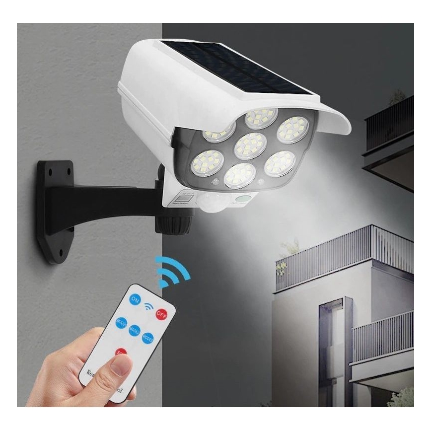 LED solarmodell av säkerhetskamera med sensor KAMERA LED/1W/3,7V 1200 mAh IP44 + fjärrkontroll