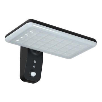 LED solcellsvägglampa med sensor LED/15W/3,2V 4000K/6000K IP65 6000 mAh svart