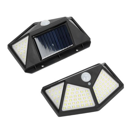 LED solcellsvägglampa med sensor LED/1W/3,7V 6500K IP44 1200 mAh