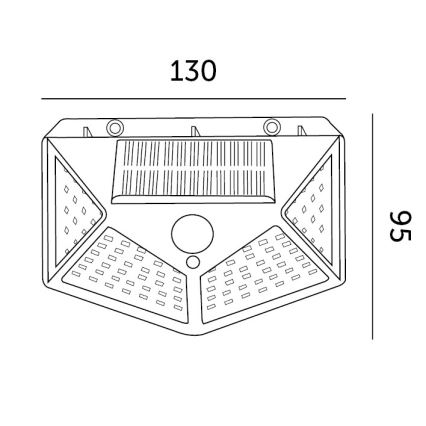LED solcellsvägglampa med sensor LED/1W/3,7V 6500K IP44 1200 mAh