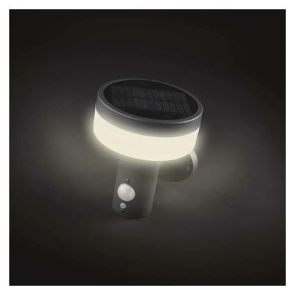 LED solcellsvägglampa med sensor LED/2W/3,7V 1200 mAh IP44