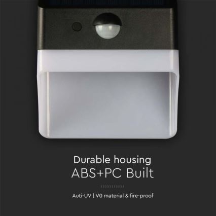 LED Solcellsvägglampa med sensor LED/2W/3,7V 4000K IP65 1200 mAh