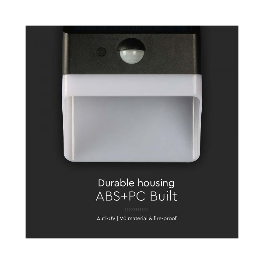 LED Solcellsvägglampa med sensor LED/2W/3,7V 4000K IP65 1200 mAh