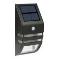 LED solcellsvägglampa med sensor LED/3,7V 500 mAh IP44 svart