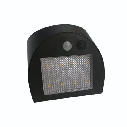LED solcellsvägglampa med sensor LED/3W/3,7V 3000/4000K 1200 mAh IP54 svart