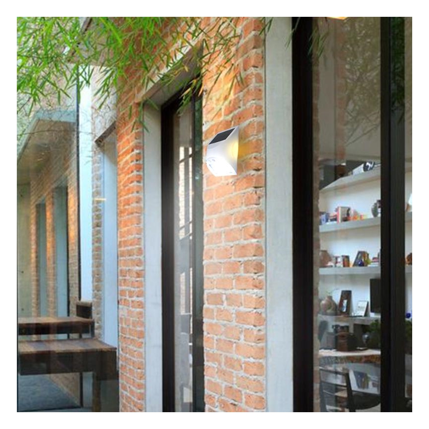 LED solcellsdriven vägglampa med sensor LED/3W/3,7V 3000/4000K 1200 mAh IP54 vit