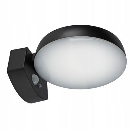 LED dimbar solcellsdriven vägglampa med sensor LED/3W/3,7V 1800 mAh IP54 svart