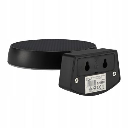LED dimbar solcellsdriven vägglampa med sensor LED/3W/3,7V 1800 mAh IP54 svart