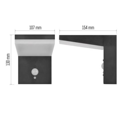 LED solcellsvägglampa med sensor LED/4,4W/3,7V 2200 mAh IP44