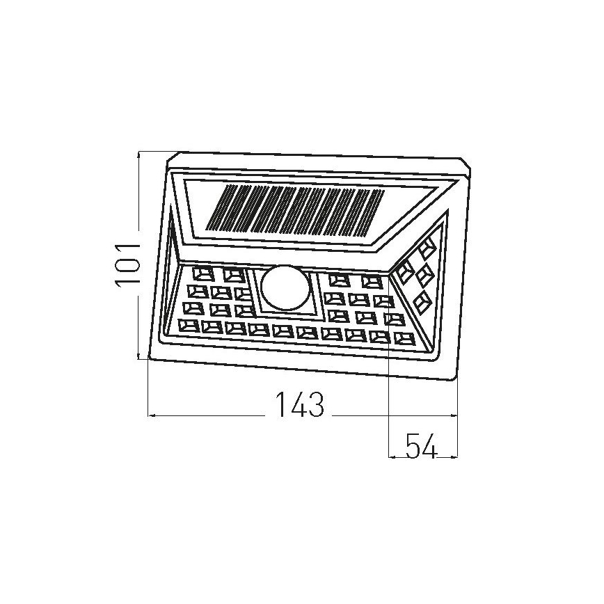 LED Solcellsvägglampa med sensor LED/5W/3,7V 1200 mAh IP44